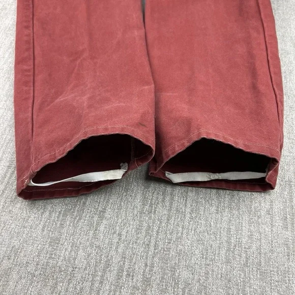 Vintage 60s Cactus Concha's Canvas Buckle Back Pants 38x30 Cowboy Crimson Red